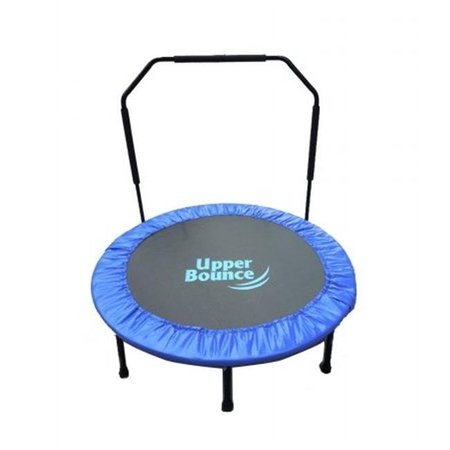 QUALITYCARE 40 in. Mini Foldable Rebounder Fitness Trampoline with Adjustable Handrail QU91075